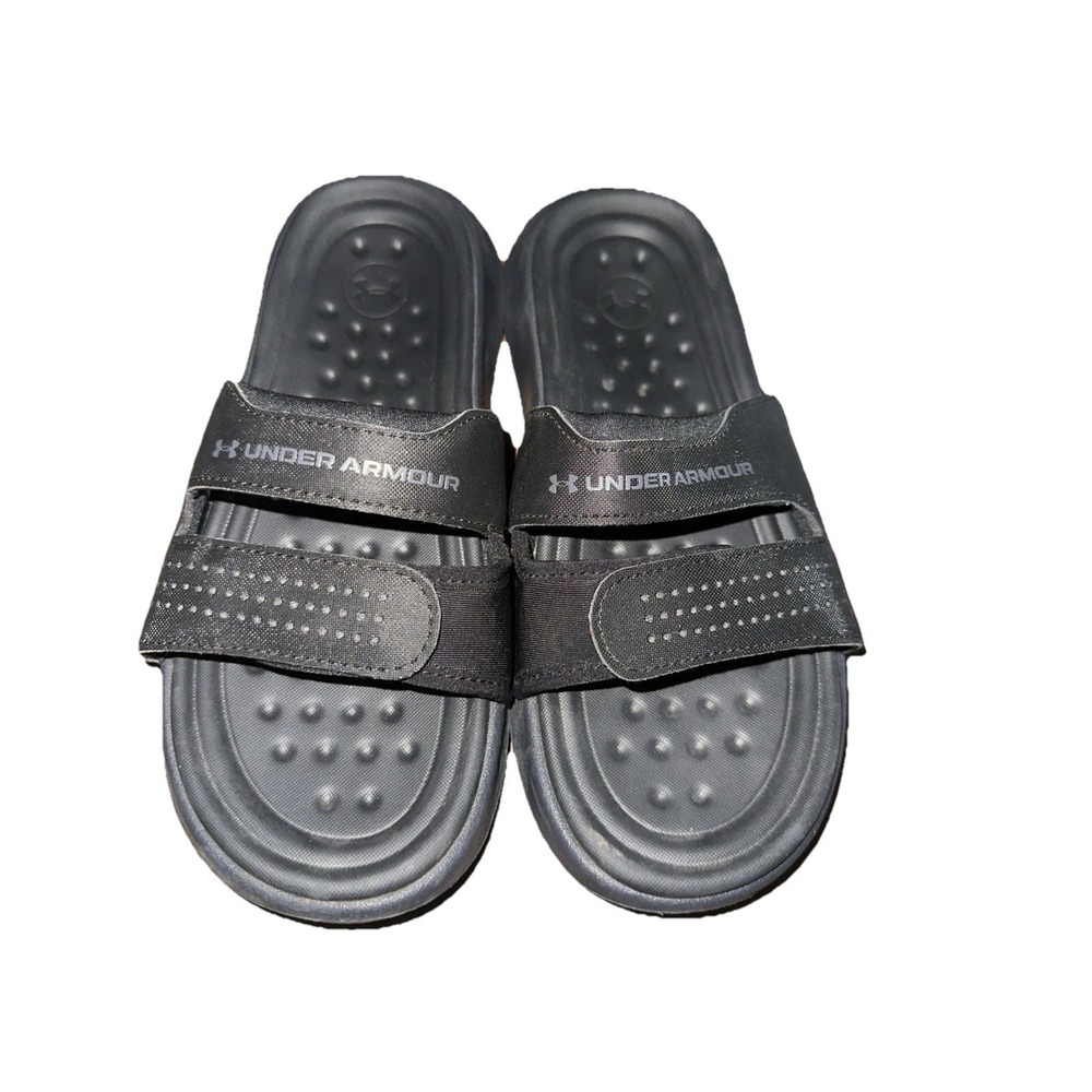 Under‎ Armour Ansa Studio Slides Womens 7 Black Adjustable Comfort Sandals